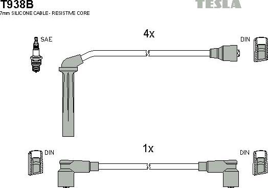 TESLA T938B - Alovlanma kabeli dəsti furqanavto.az