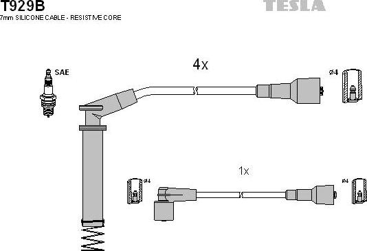 TESLA T929B - Alovlanma kabeli dəsti furqanavto.az