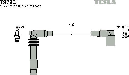 TESLA T928C - Alovlanma kabeli dəsti furqanavto.az