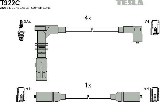 TESLA T922C - Alovlanma kabeli dəsti furqanavto.az