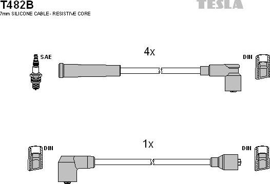 TESLA T482B - Alovlanma kabeli dəsti furqanavto.az