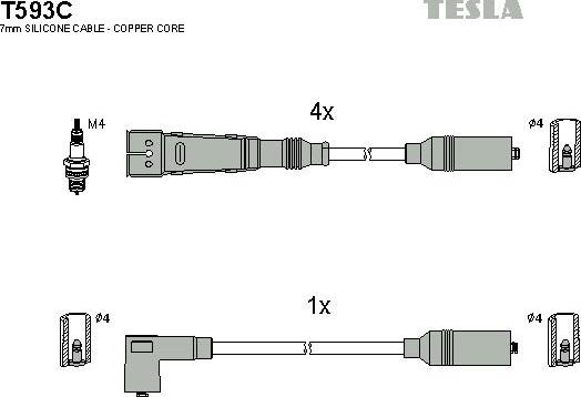 TESLA T593C - Alovlanma kabeli dəsti furqanavto.az