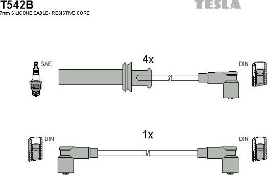TESLA T542B - Alovlanma kabeli dəsti furqanavto.az