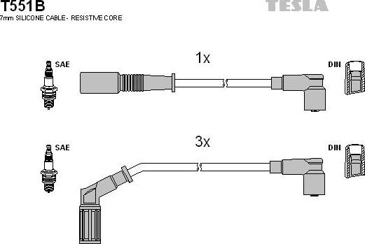 TESLA T551B - Alovlanma kabeli dəsti furqanavto.az