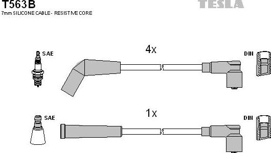 TESLA T563B - Alovlanma kabeli dəsti furqanavto.az