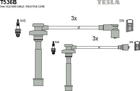 TESLA T536B - Alovlanma kabeli dəsti furqanavto.az