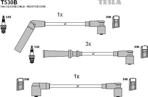 TESLA T530B - Alovlanma kabeli dəsti furqanavto.az