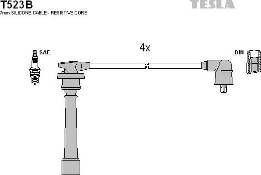 TESLA T523B - Alovlanma kabeli dəsti furqanavto.az