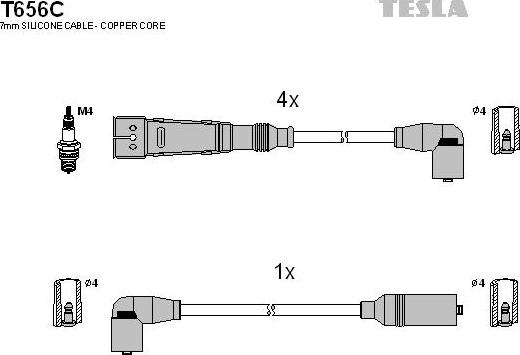 TESLA T656C - Alovlanma kabeli dəsti furqanavto.az
