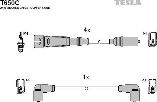 TESLA T650C - Alovlanma kabeli dəsti furqanavto.az