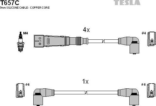TESLA T657C - Alovlanma kabeli dəsti furqanavto.az