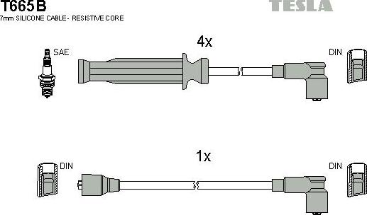 TESLA T665B - Alovlanma kabeli dəsti furqanavto.az