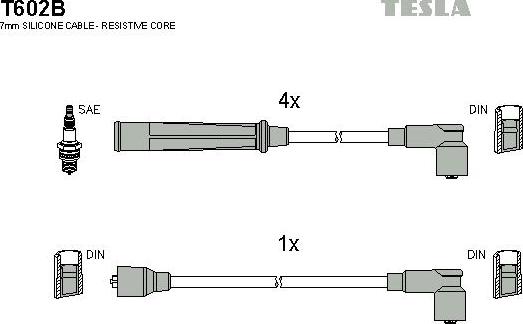 TESLA T602B - Alovlanma kabeli dəsti furqanavto.az
