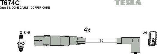 TESLA T674C - Alovlanma kabeli dəsti furqanavto.az