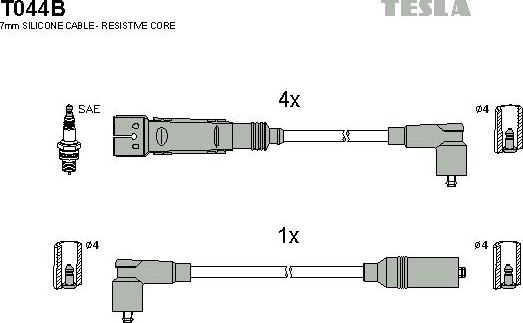 TESLA T044B - Alovlanma kabeli dəsti furqanavto.az