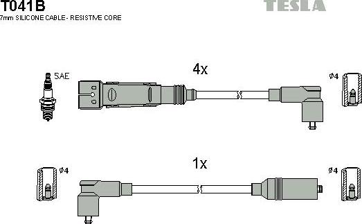 TESLA T041B - Alovlanma kabeli dəsti furqanavto.az