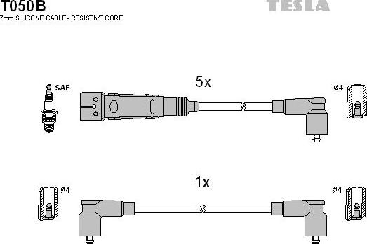 TESLA T050B - Alovlanma kabeli dəsti furqanavto.az