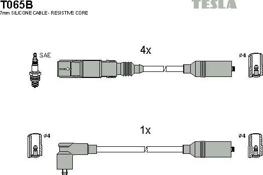 TESLA T065B - Alovlanma kabeli dəsti furqanavto.az