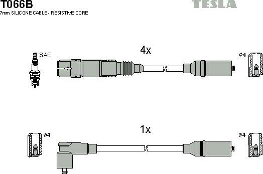 TESLA T066B - Alovlanma kabeli dəsti furqanavto.az