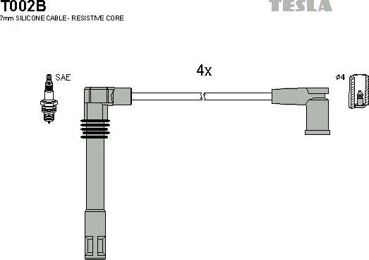 TESLA T002B - Alovlanma kabeli dəsti furqanavto.az