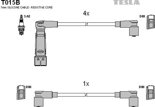 TESLA T015B - Alovlanma kabeli dəsti furqanavto.az