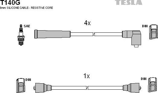 TESLA T140G - Alovlanma kabeli dəsti furqanavto.az