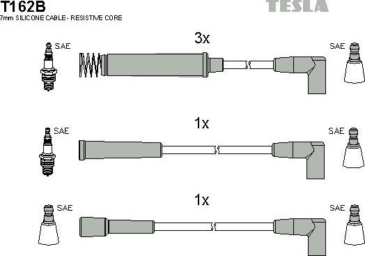 TESLA T162B - Alovlanma kabeli dəsti furqanavto.az
