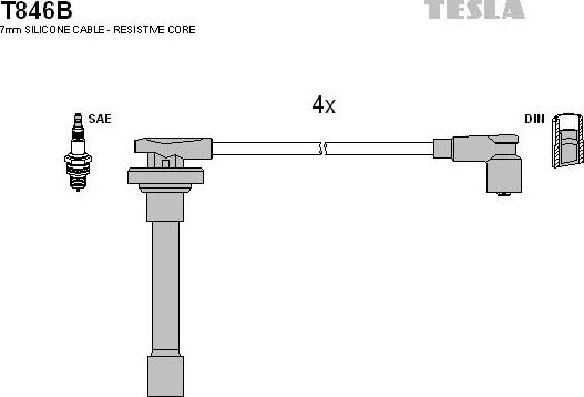 TESLA T846B - Alovlanma kabeli dəsti furqanavto.az