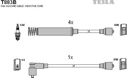 TESLA T883B - Alovlanma kabeli dəsti furqanavto.az