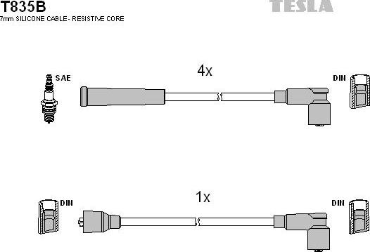 TESLA T835B - Alovlanma kabeli dəsti furqanavto.az