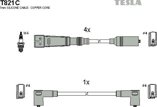 TESLA T821C - Alovlanma kabeli dəsti furqanavto.az