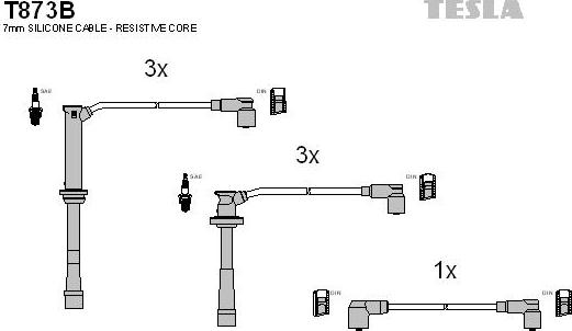 TESLA T873B - Alovlanma kabeli dəsti furqanavto.az