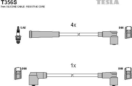 TESLA T356S - Alovlanma kabeli dəsti furqanavto.az