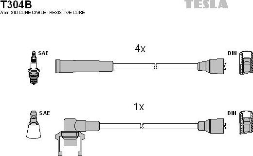 TESLA T304B - Alovlanma kabeli dəsti furqanavto.az