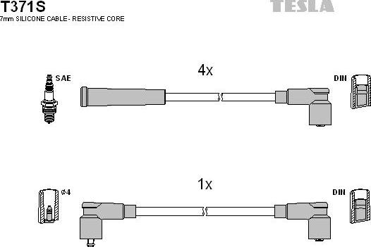 TESLA T371S - Alovlanma kabeli dəsti furqanavto.az