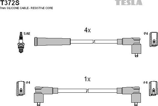 TESLA T372S - Alovlanma kabeli dəsti furqanavto.az