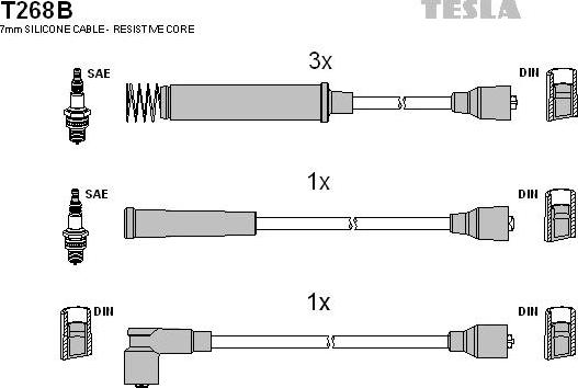 TESLA T268B - Alovlanma kabeli dəsti furqanavto.az