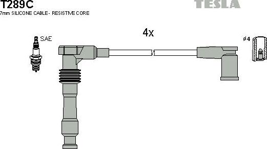 TESLA T289C - Alovlanma kabeli dəsti furqanavto.az