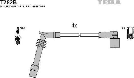 TESLA T282B - Alovlanma kabeli dəsti furqanavto.az