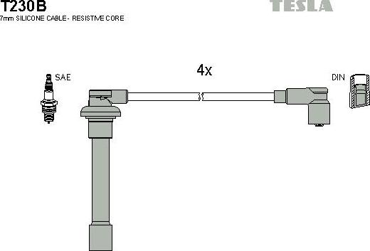 TESLA T230B - Alovlanma kabeli dəsti furqanavto.az
