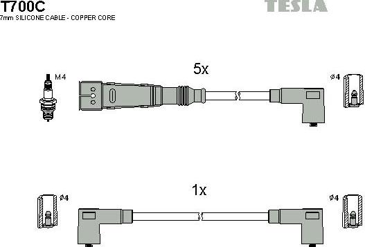 TESLA T700C - Alovlanma kabeli dəsti furqanavto.az