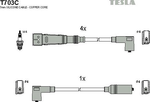 TESLA T703C - Alovlanma kabeli dəsti furqanavto.az