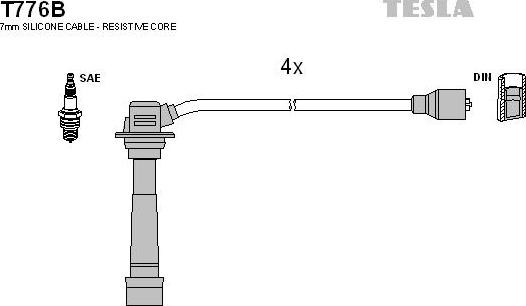 TESLA T776B - Alovlanma kabeli dəsti furqanavto.az