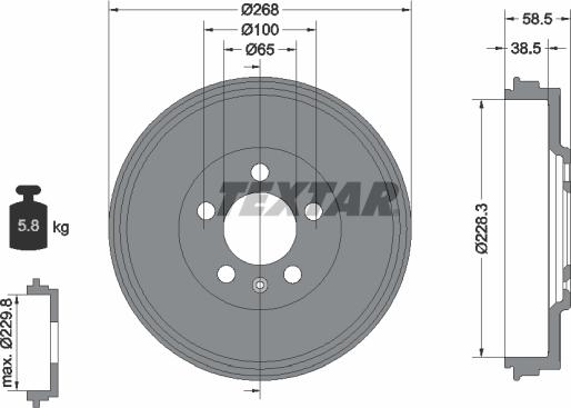 Textar 94046000 - Əyləc barabanı furqanavto.az