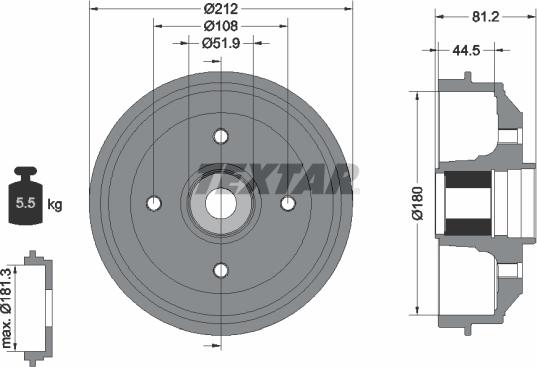 Textar 94041900 - Əyləc barabanı furqanavto.az