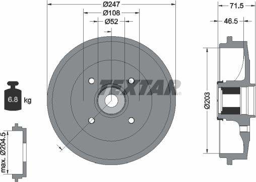 Textar 94041500 - Əyləc barabanı furqanavto.az