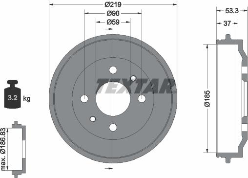 Textar 94006400 - Əyləc barabanı furqanavto.az