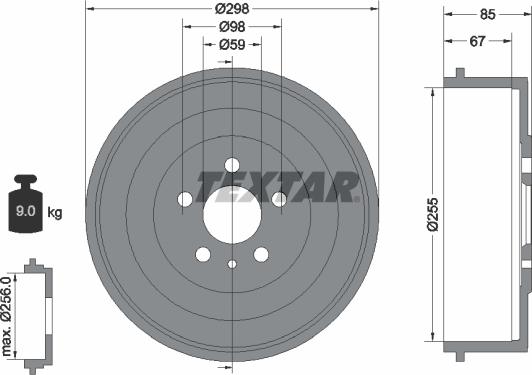 Textar 94015000 - Əyləc barabanı furqanavto.az