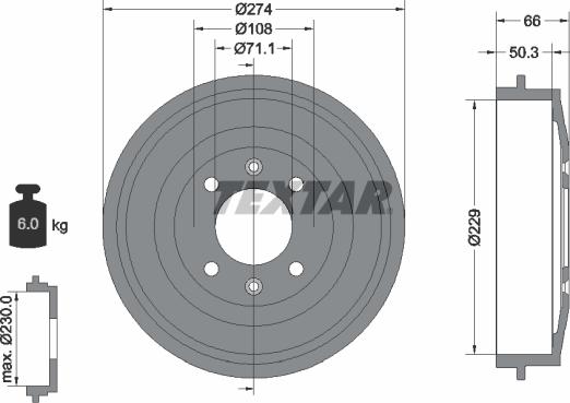 Textar 94010300 - Əyləc barabanı furqanavto.az