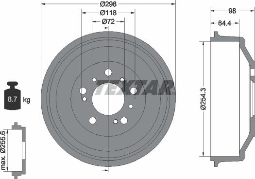 Textar 94010200 - Əyləc barabanı furqanavto.az